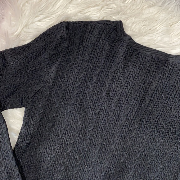 ZARA Crystal Button Cable Knit Black Cardigan Sz M - Picture 7 of 8